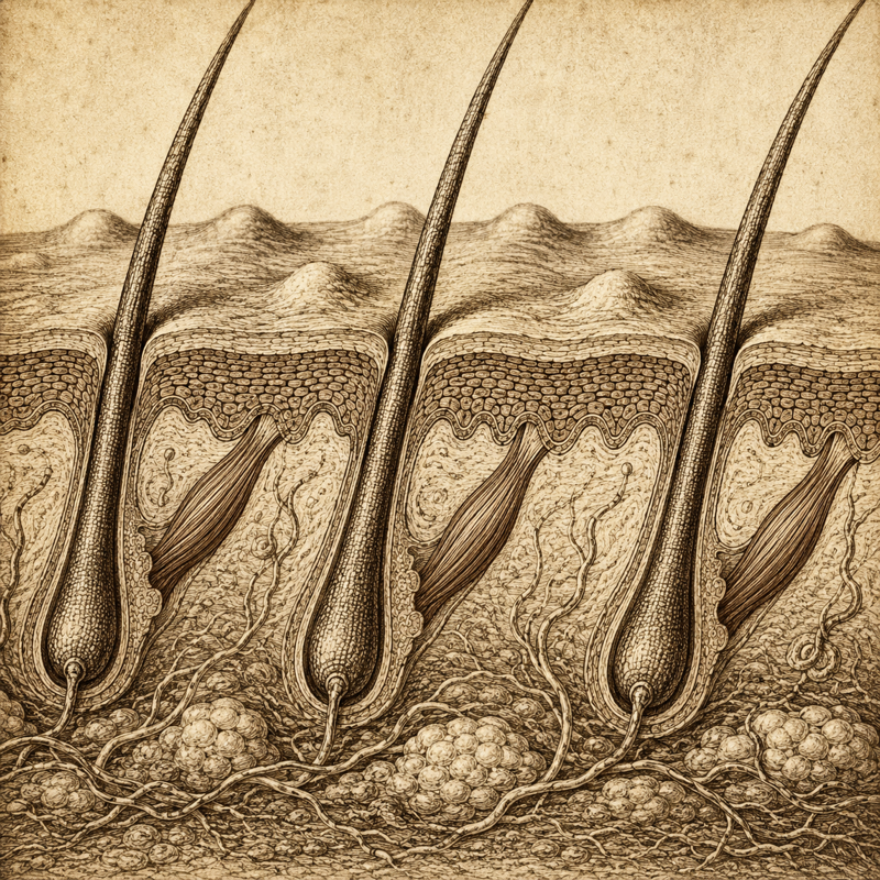 Close-up illustration of goosebumps on skin